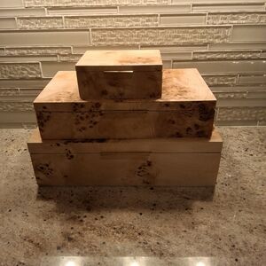 Pottery Barn Burlwood Decorative Boxes